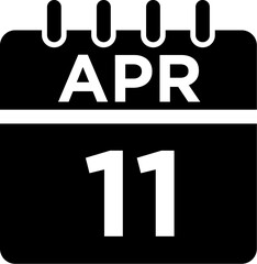 04-April - 11 Glyph black Icon pictogram symbol visual illustration