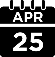 04-April - 25 Glyph black Icon pictogram symbol visual illustration