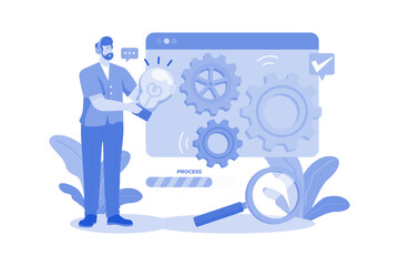 Male operator agent helps customer repair system problem.