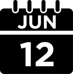 06-June - 12 Glyph black Icon pictogram symbol visual illustration