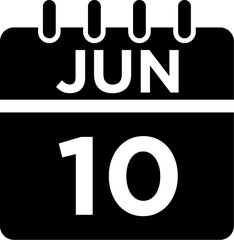 06-June - 10 Glyph black Icon pictogram symbol visual illustration