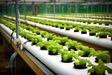 Obraz premium a hydroponics system in an agricultural training facility