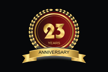 23 years anniversary vector icon, logo. Design element with modern graphic style.