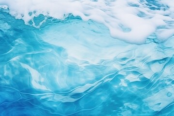 Fototapeta premium Blue water surface with foam. Abstract background and texture for design.