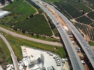 Naklejka premium Road in Israel drone footage.