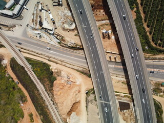 Road in Israel drone footage.