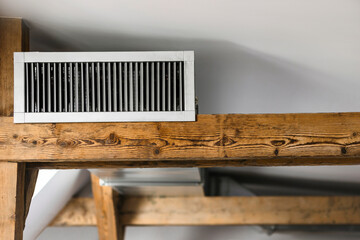 Air Vent Grating. Home Room Ceiling Ventilation. Modern Interior Air Vent Grating of Ventilation...