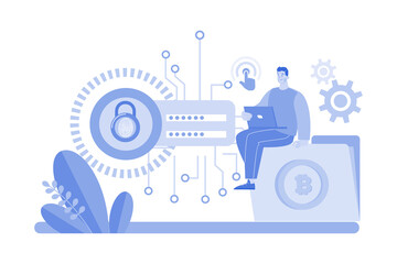 Digital Security Access Illustration concept ss white background