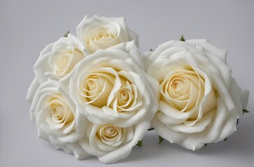 Rose Flowers white Color in white background from Generative AI