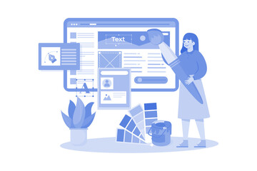 Designers drawing website ux app development.