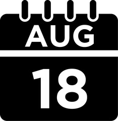 08-August - 18 Glyph black Icon pictogram symbol visual illustration