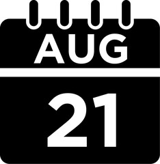 08-August - 21 Glyph black Icon pictogram symbol visual illustration