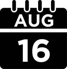 08-August - 16 Glyph black Icon pictogram symbol visual illustration