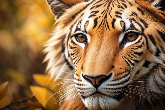 close-up of a tiger, Illustration AI Generative.