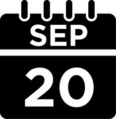 09-September - 20 Glyph black Icon pictogram symbol visual illustration