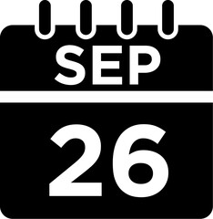 09-September - 26 Glyph black Icon pictogram symbol visual illustration