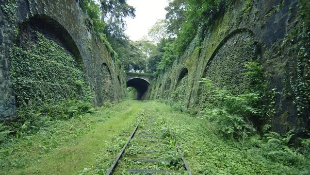 Beautiful, Abandoned Railway In Paris, France - Wide, Steady Cam Forward