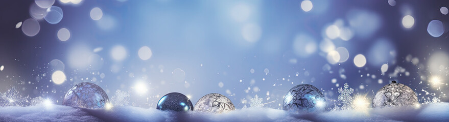 Christmas background with snow, generative ai  - obrazy, fototapety, plakaty