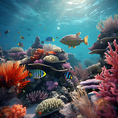 coral reef and fishes