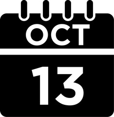 10- October - 13 Glyph black Icon pictogram symbol visual illustration