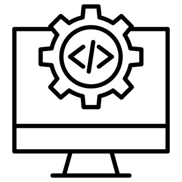 Outline Code development icon