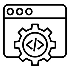 Outline web development icon