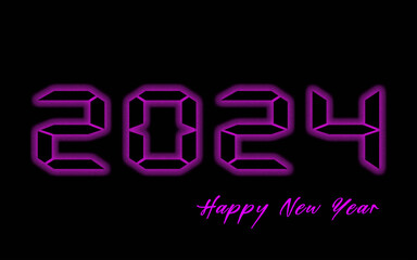 Happy new year 2024 with colorful lines. Premium vector background for happy new year 2024 celebration.