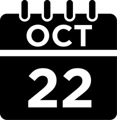 10- October - 22 Glyph black Icon pictogram symbol visual illustration