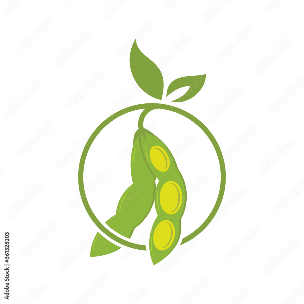 Poster soya bean design element vector icon with creative modern concept