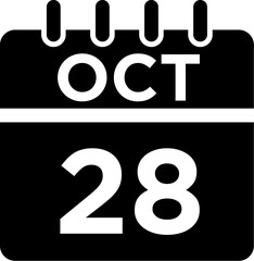 10- October - 28 Glyph black Icon pictogram symbol visual illustration