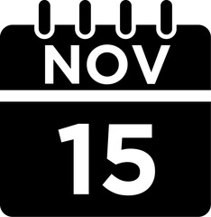 11- November - 15 Glyph black Icon pictogram symbol visual illustration