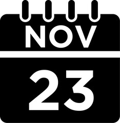 11- November - 23 Glyph black Icon pictogram symbol visual illustration