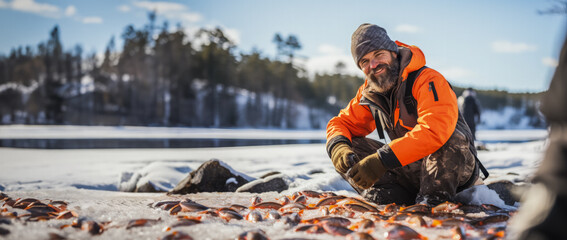 Professional demonstrating adaptation of ice fishing techniques amid changing climates 
