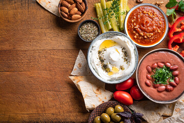 Arabic breakfast or mezze food