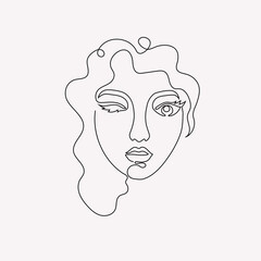 head silhouette with hair