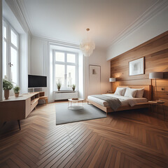 Interior design of modern bedroom