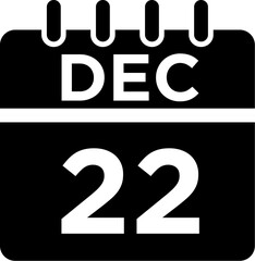 12- December - 22 Glyph black Icon pictogram symbol visual illustration