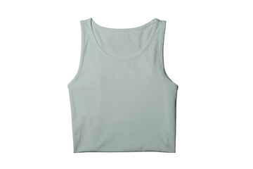 Blank Dusty Blue Fold Tank Tops Template for Presentation Design