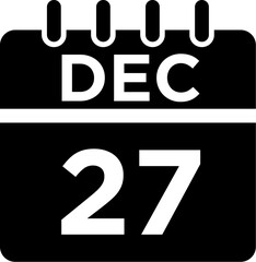 12- December - 27 Glyph black Icon pictogram symbol visual illustration