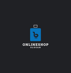 Free vector flat design online shop logo template