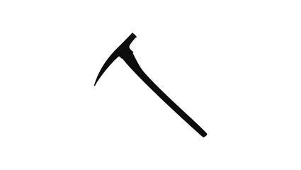 Gold Mine Pickaxe, black isolated silhouette