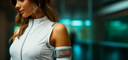 Wearable tech gadgets for tracking essential vitals in modern biohacking practices  - obrazy, fototapety, plakaty