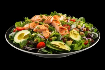 fresh healthy salad with shrimps