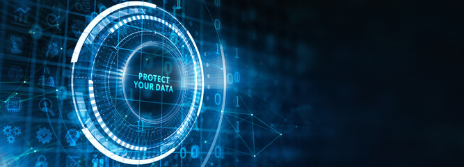 Cyber security data protection business technology privacy concept. Protect your data. 3d illustration