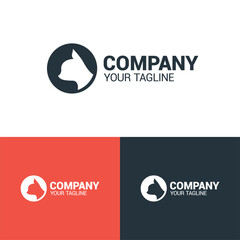 black and white cat logo vector, simple concept