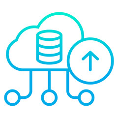 Outline gradient Upload Cloud Icon
