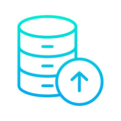 Outline gradient Upload Database Icon