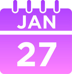 01-January - 27 Glyph Gradient Icon pictogram symbol visual illustration