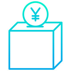 Outline gradient Yen Donation icon