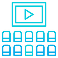 Outline gradient Cinema screen icon